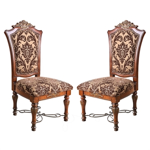 Furniture of America Eleanora Wood Dining Side Chair in Brown Cherry (Set of 2)