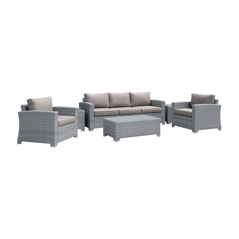 Rattan effect garden sofa set hot sale