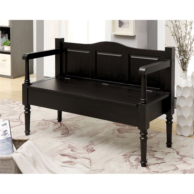 Furniture of America Porda Transitional Entryway Bench in Walnut IDF