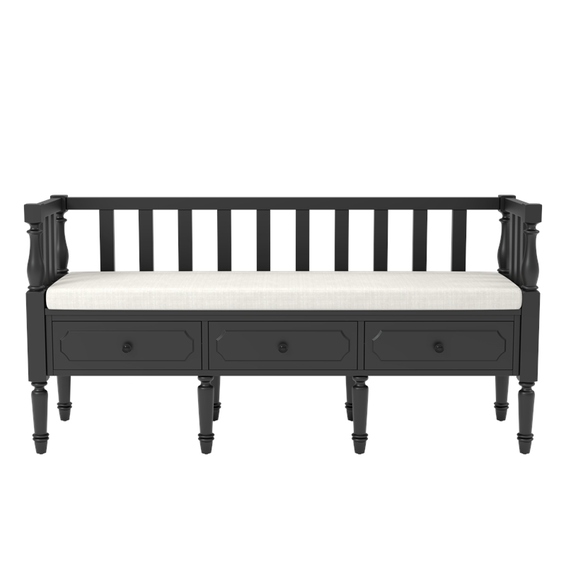 Furniture of America Hanita Transitional Wood Storage Bench in Walnut