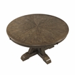 Furniture of America Kora Rustic Round Trestle Wood Dining Table in Light Oak