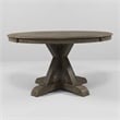 Furniture of America Kora Rustic Round Trestle Wood Dining Table in Light Oak