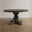 Furniture of America Kora Rustic Round Trestle Wood Dining Table in Light Oak