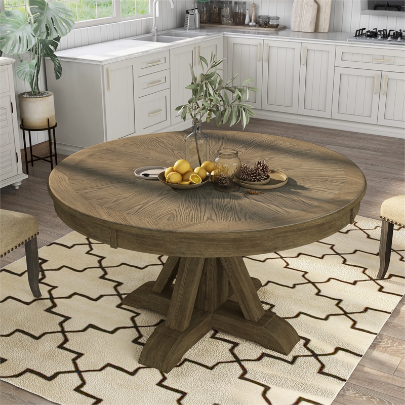 Furniture Of America Kora Rustic Round, Rustic Round Dining Tables For 6