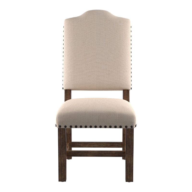 Furniture of America Kora Light Oak Fabric Dining Side Chair (Set of 2)
