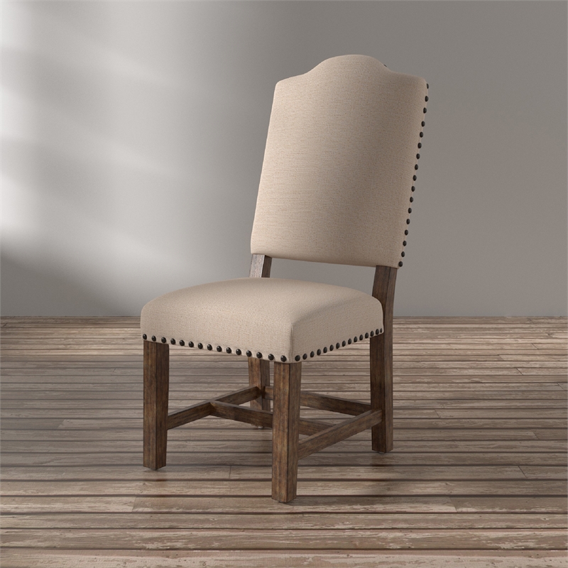 Furniture of America Kora Light Oak Fabric Dining Side Chair (Set of 2)