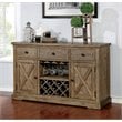 Furniture of America Kora Rustic Wood Multi-Storage Buffet in Light Oak