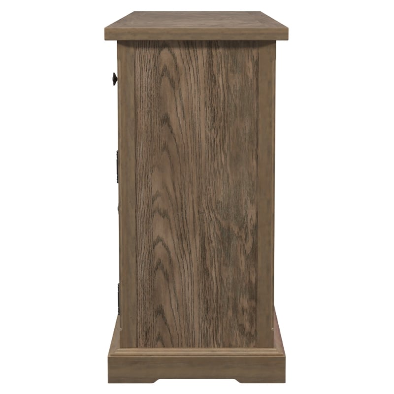 Furniture of America Kora Rustic Wood Multi-Storage Buffet in Light Oak