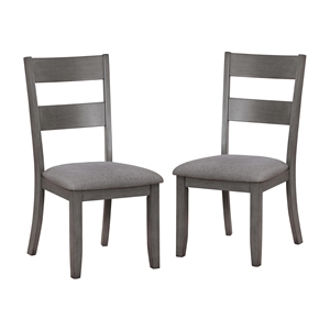 furniture of america gerret wood padded dining chair in gray (set of 2)