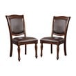 Furniture of America Simmons Wood Dining Side Chair in Brown Cherry (Set of 2)