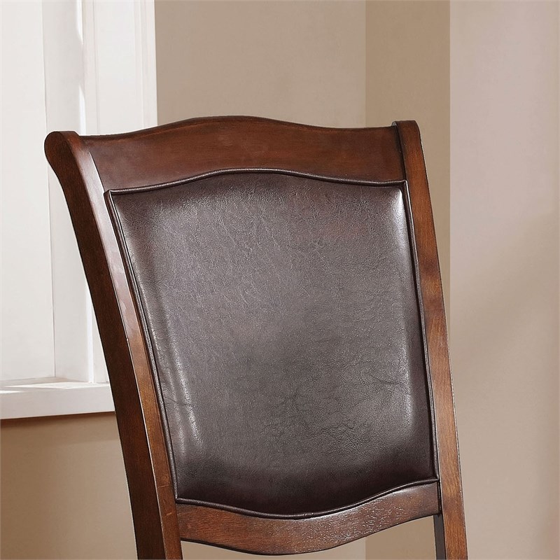 Furniture of America Simmons Wood Dining Side Chair in Brown Cherry (Set of 2)