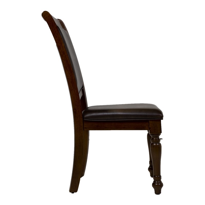 Furniture of America Simmons Wood Dining Side Chair in Brown Cherry (Set of 2)