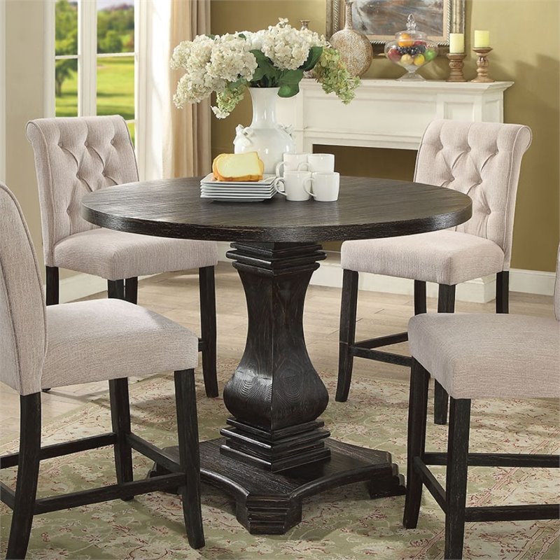 Furniture Of America Kabini Wood, Counter Height Round Kitchen Table Set