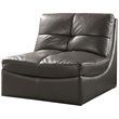 Furniture of America Onta Contemporary Faux Leather Accent Armless Chair in Gray
