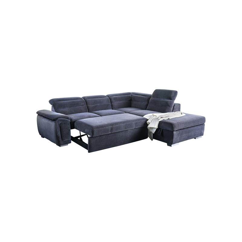 Furniture Of America Evy Chenille, Furniture Of America Werr Contemporary Leather Sleeper Sectional Sofas