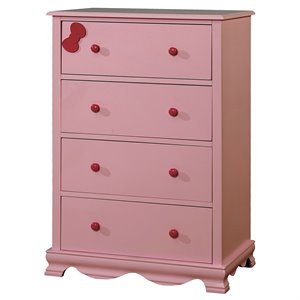 furniture of america poppy 4 drawer contemporary solid wood chest