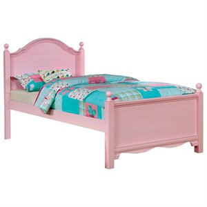 furniture of america poppy panel kids bed in pink