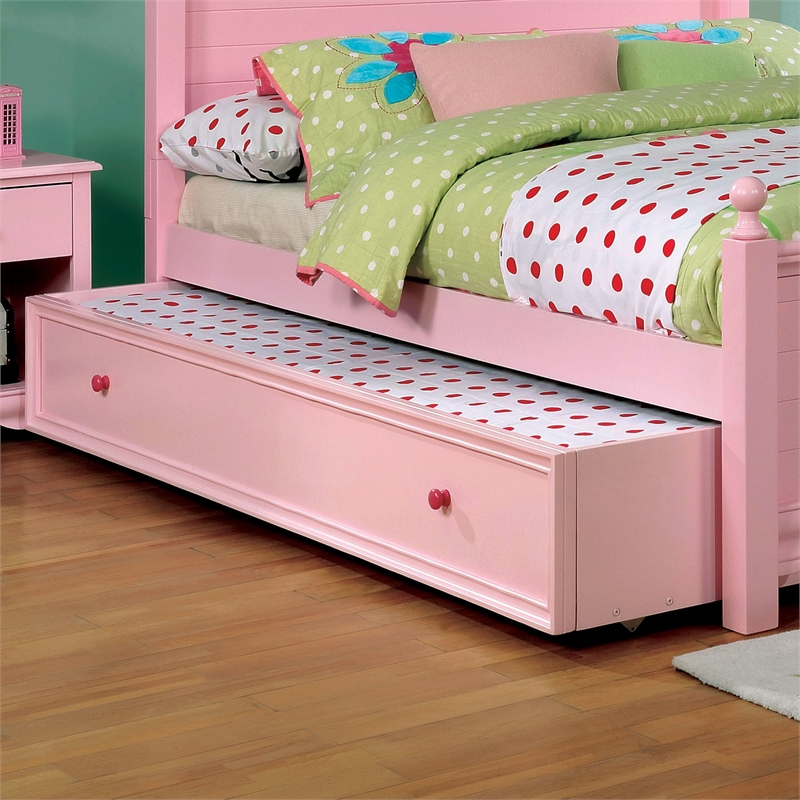 Pink Wood Panel Kids Twin Bed, American Furniture Warehouse Twin Beds