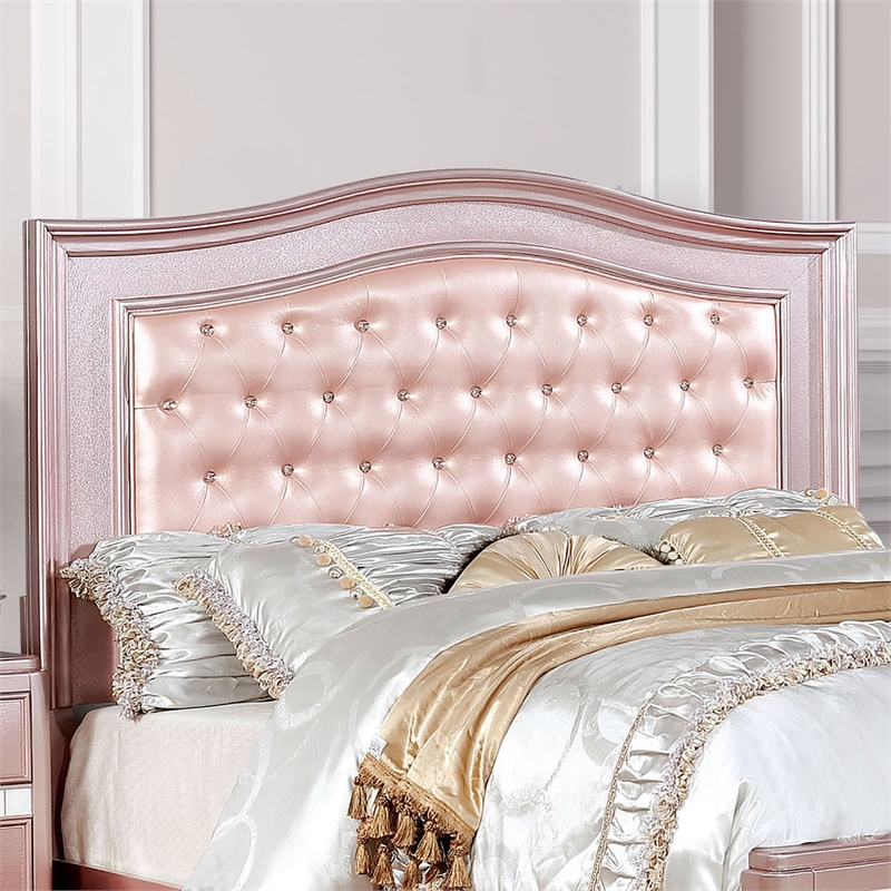 Furniture of America Paisley Contemporary Wood Full Panel Bed in Rose Gold