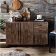 Furniture of America Galvin Rustic Wood 2-Drawer Buffet in Reclaimed Oak