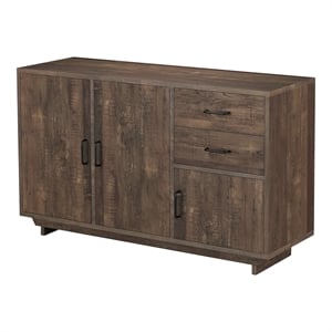 Furniture of America Galvin Rustic Wood 2-Drawer Buffet in Reclaimed Oak