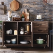 Furniture of America Galvin Rustic Wood 2-Drawer Buffet in Reclaimed Oak