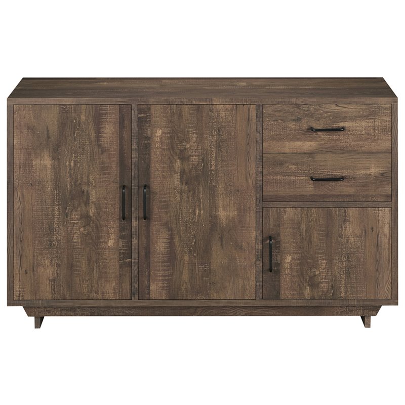 Furniture of America Galvin Rustic Wood 2-Drawer Buffet in Reclaimed Oak