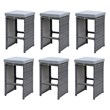 Furniture of America Zuni Rattan 29-inch Patio Bar Stool in Gray (Set of 6)