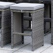Furniture of America Zuni Rattan 29-inch Patio Bar Stool in Gray (Set of 6)