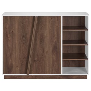 furniture of america vega modern wood 4-shelf shoe cabinet in white