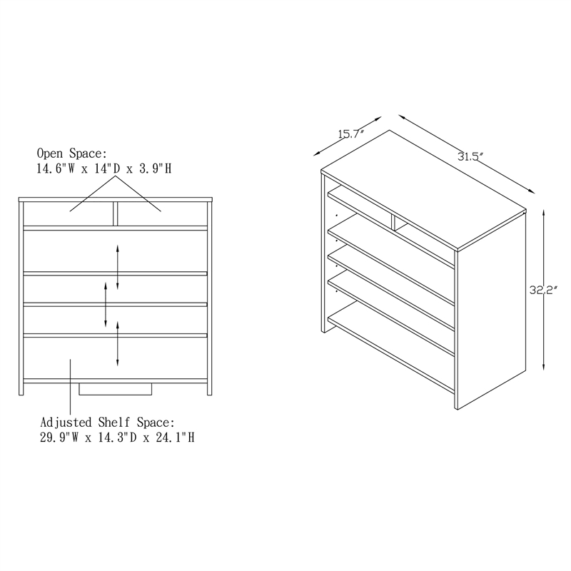 Furniture of America Soren Modern Wood 5-Tier Shoe Rack in White and Brown