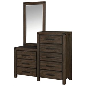 furniture of america krentin 8 drawer solid wood dresser and mirror set