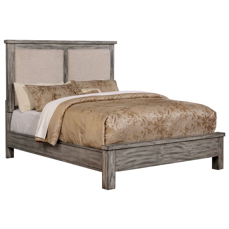 Furniture Of America A Farmhouse Queen Panel Bed In Antique Gray