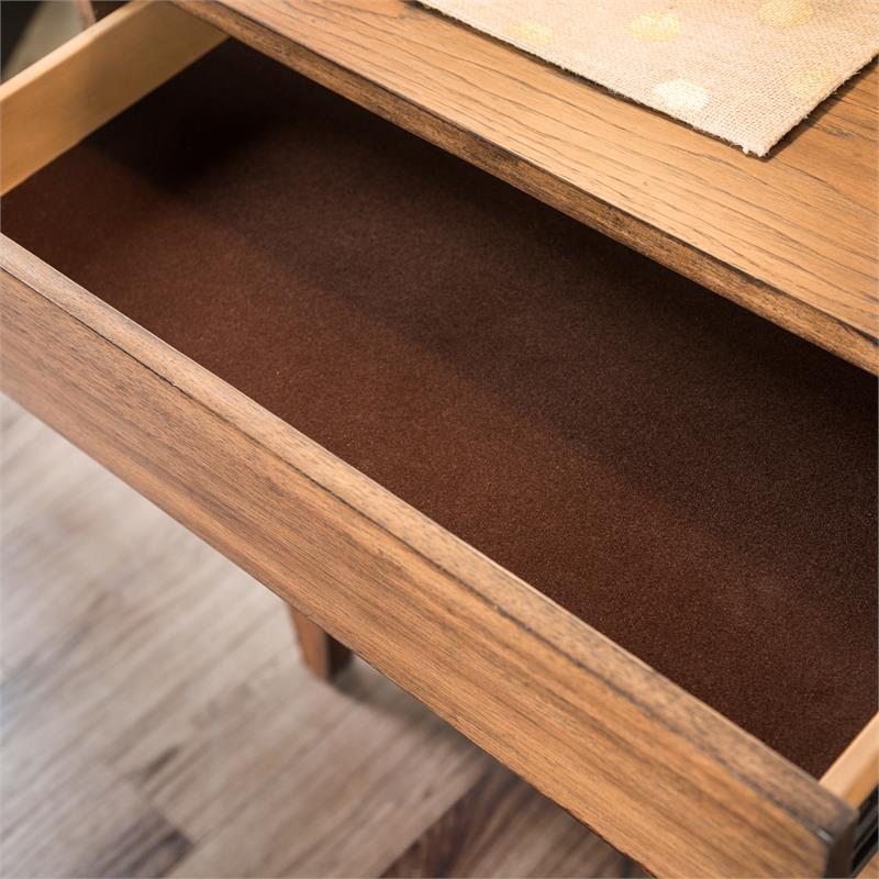 Furniture of America Kile Wood 3Drawer Nightstand in Chestnut Brown