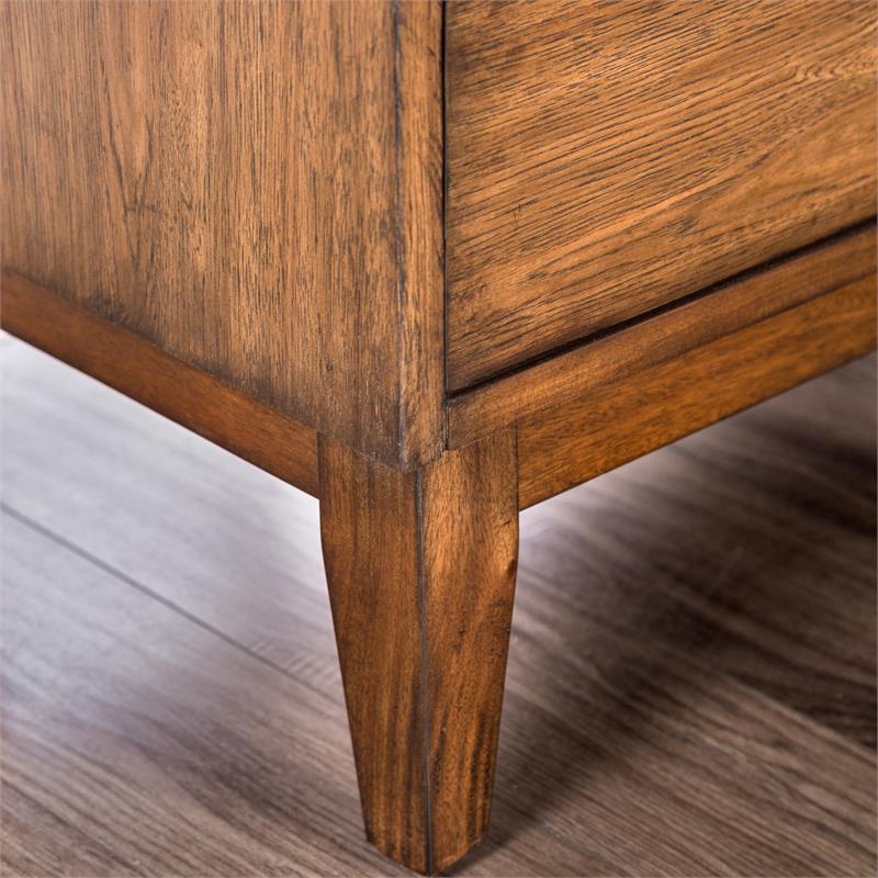 Furniture of America Kile Wood 3Drawer Nightstand in Chestnut Brown