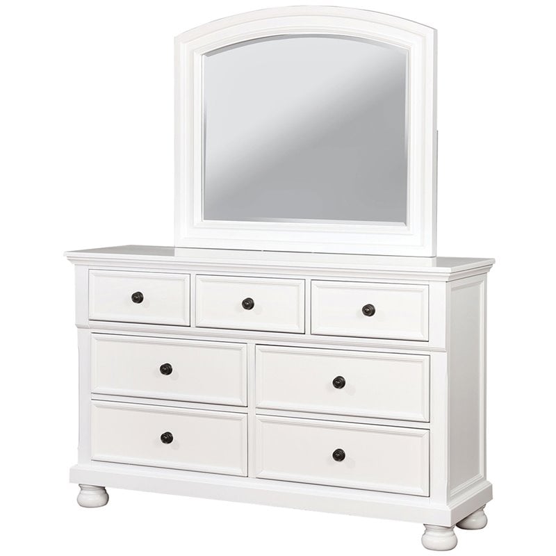 Furniture Of America Ainsley 7 Drawer Dresser And Mirror Set In