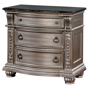 furniture of america strout 3 drawer traditional solid wood nightstand