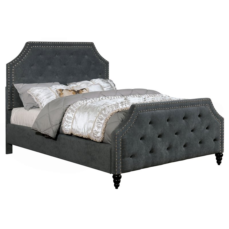 details about furniture of america sahara tufted california king panel bed