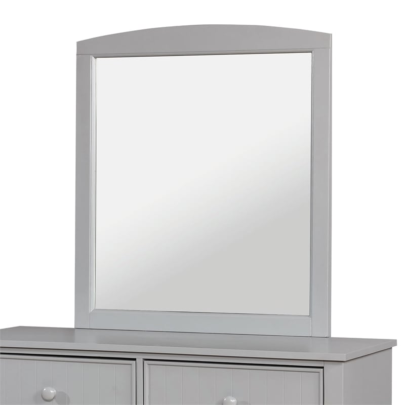 Furniture of America Dimanche Solid Wood Dresser and Mirror in Gray