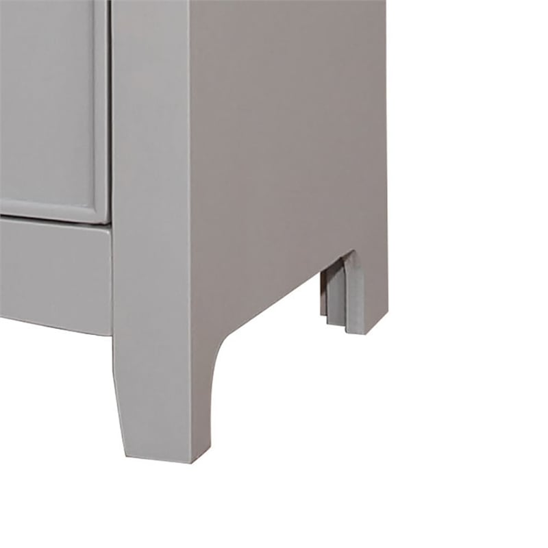 Furniture of America Dimanche Solid Wood Dresser and Mirror in Gray