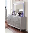 Furniture of America Xulu Wood 2-Piece Dresser and Mirror Set in Silver