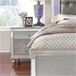 Furniture of America Xulu Contemporary Solid Wood 2-Drawer Nightstand in Silver