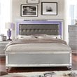 Furniture of America Xulu Contemporary Wood Cal King Bed with LED in Silver