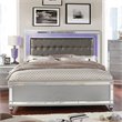 Furniture of America Xulu Contemporary Wood Queen Bed with LED in Silver