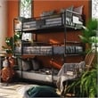 Furniture of America Bryon Metal Twin Triple Bunk Bed in Antique Black