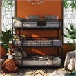 Furniture of America Bryon Metal Twin Triple Bunk Bed in Antique Black