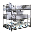Furniture of America Bryon Metal Full Triple Bunk Bed in Antique Black