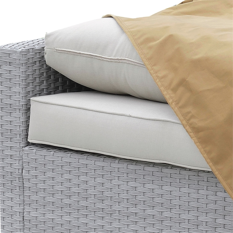 Furniture of America Gonda Fabric Patio Sofa Dust Cover in Light Brown