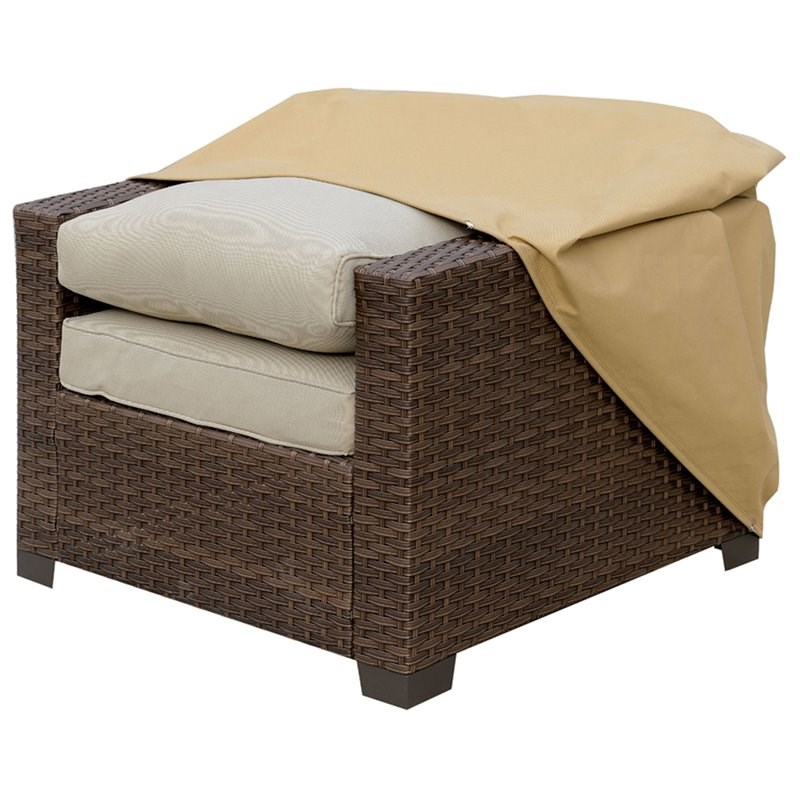 Furniture of America Gonda Fabric Patio Chair Dust Cover in Light Brown
