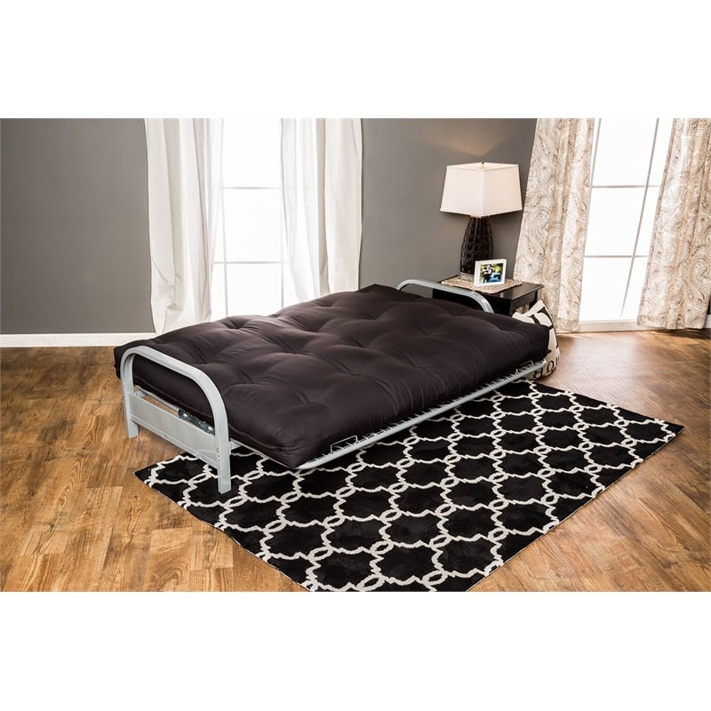 Furniture of America Brocko Contemporary Fabric 8-inch Futon Mattress in Black